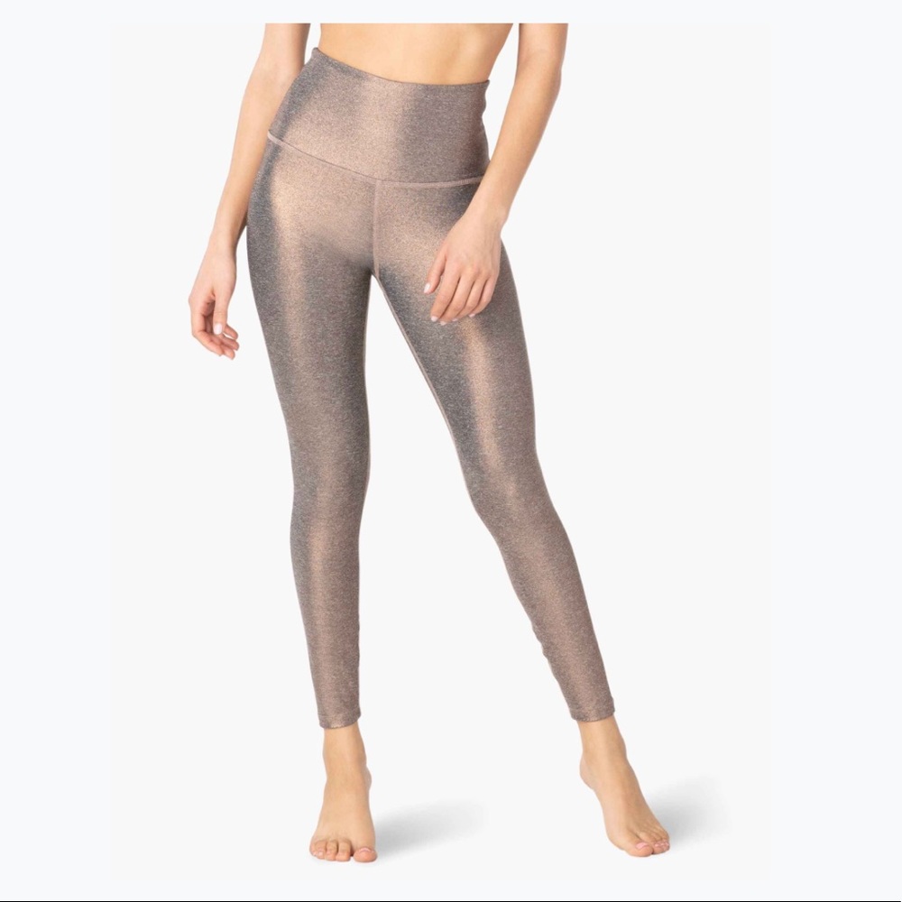 Beyond Yoga Rose Gold Dusted Leggings